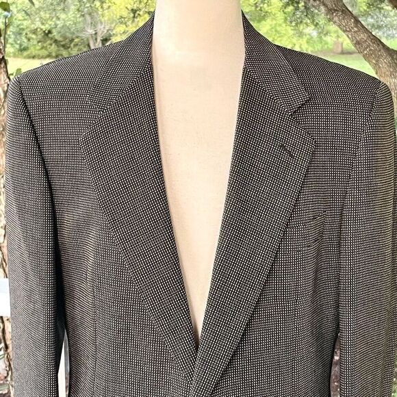 Pal Zileri Vintage Brown/Tan Nailhead Dot 2 Button Blazer. Size 50/US40. No know - Picture 2 of 14